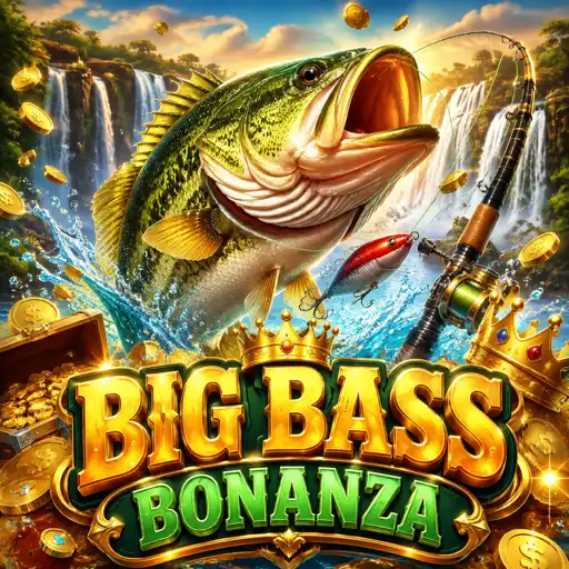 Capa do slot Big Bass Bonanza com pescador e peixe