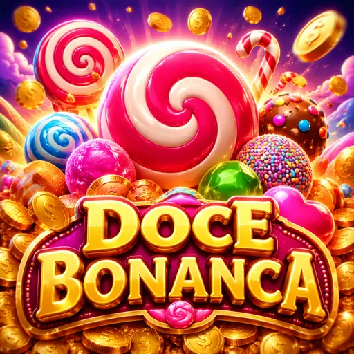 Capa do slot Sweet Bonanza com doces coloridos